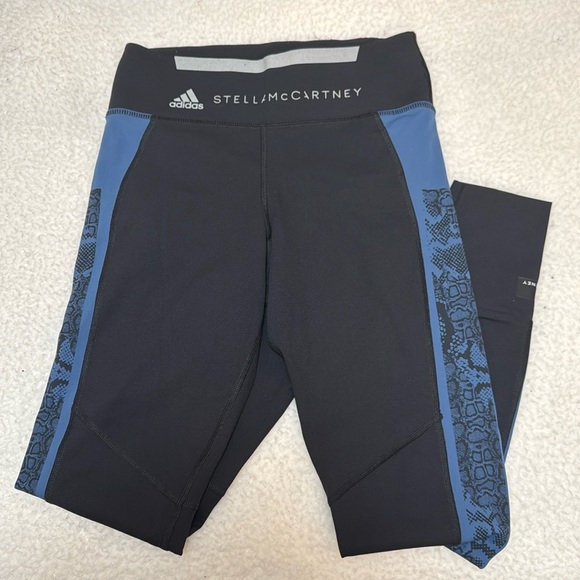 Adidas x Stella McCartney Blue/Black Leggings - S - Picture 1 of 1